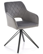 Popielate krzesło z funkcją obracania o 360 stopni - Evaris w sklepie Edinos.pl