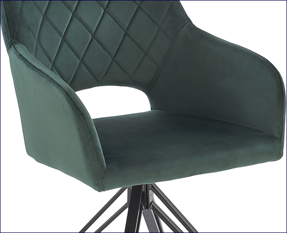 zielone krzesło tapicerowane obrotowe Evaris
