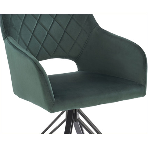 obrotowe krzesło welwetowe zielone Evaris