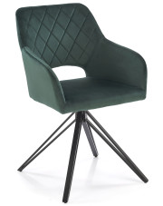 Zielone tapicerowane krzesło obrotowe - Evaris