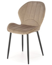 Beżowe metalowe tapicerowane krzesło - Velnis