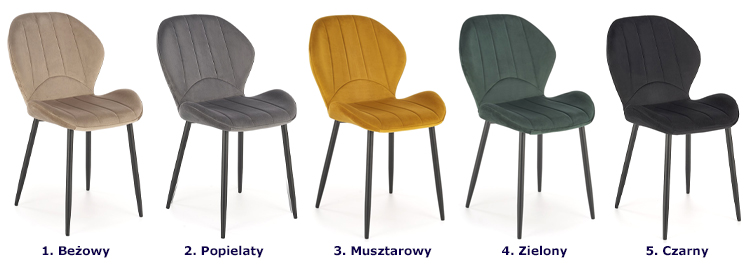 Dostępne kolory krzesła Velnis