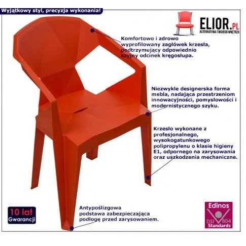 Fotografia Krzesło Glosi - pomarańczowe z kategorii Krzesła