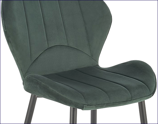 zielone metalowe krzesło tapicerowane Velnis