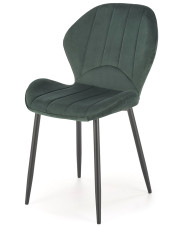Metalowe krzesło tapicerowane zielonym welwetem - Velnis