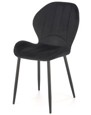 Metalowe tapicerowane czarne krzesło - Velnis
