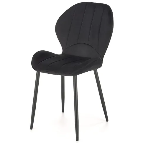 tapicerowane czarne krzesło Velnis
