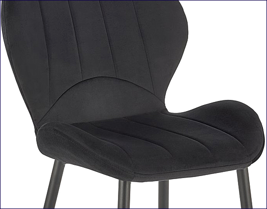 czarne metalowe krzesło tapicerowane Velnis