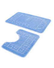 Niebieski miękki komplet dywaników do łazienki - Opix 4X