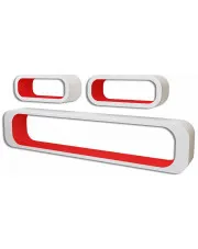 Zestaw biało-czerwonych półek ściennych - Mins 2X w sklepie Edinos.pl