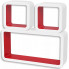 Zdjęcie produktu Zestaw biało-czerwonych półek ściennych - Lara 2X.
