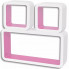 Zdjęcie produktu Zestaw biało-różowych półek ściennych - Lara 2X.
