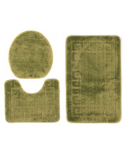 Zielony miękki komplet dywaników do łazienki - Opix 3X