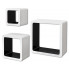 Zestaw biało-czarnych półek ściennych - Luca 2X