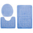 Niebieski antypoślizgowy komplet dywaników w kratkę - Deso 4X