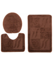 Brązowy 3 - częściowy komplet dywaników łazienkowych - Frumo 4X