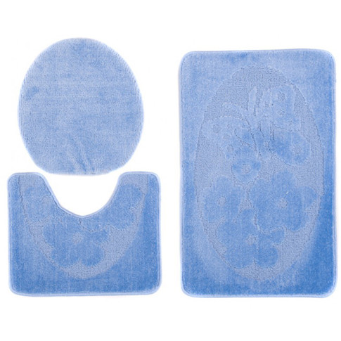 Niebieski zestaw dywaników lazienkowych arbut 6X