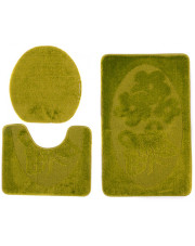 Zielony antypoślizgowy zestaw dywaników do łazienki - Arbut 3X