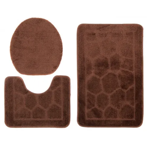Brązowy komplet dywaników do łazienki Brusso 4x