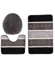 3 - częściowy czarny komplet dywaników do łazienki - Gomos 5X