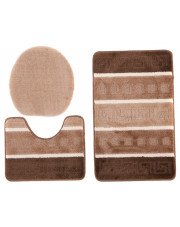 Antypoślizgowy brązowy komplet dywaników do łazienki - Gomos 4X