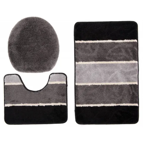 czarny komplet dywanikow do lazienki laxi 3x