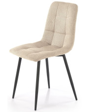Metalowe tapicerowane beżowe krzesło - Slavi