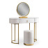 Biała toaletka z pufą i lustrem w stylu glamour - Adorva 4X