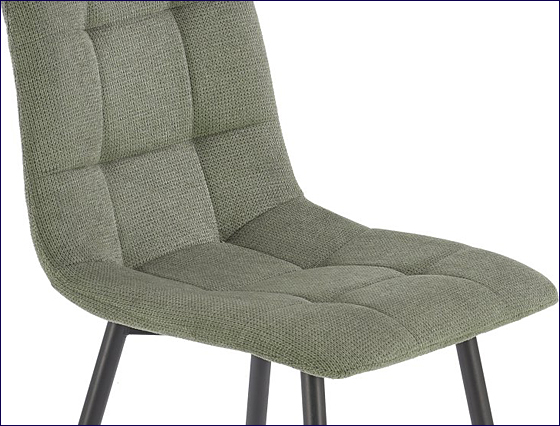 metalowe tapicerowane oliwkowe krzesło Slavi