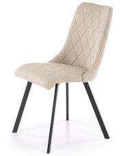 Nowoczesne beżowe tapicerowane krzesło - Semir