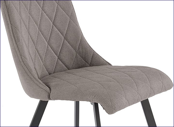 metalowe tapicerowane popielate krzesło Ivaron