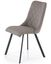 Popielate tapicerowane metalowe krzesło - Semir w sklepie Edinos.pl