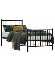 Czarne metalowe łózko pojedyncze 80x200 cm - Fiver w sklepie Edinos.pl