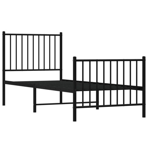 Czarne metalowe łóżko Romaxo