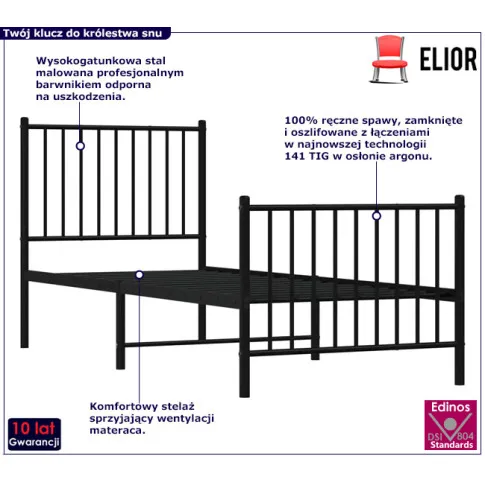 Metalowe łóżko pojedyncze Romaxo