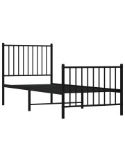 Czarne pojedyncze łóżko metalowe 90x200 cm - Romaxo w sklepie Edinos.pl