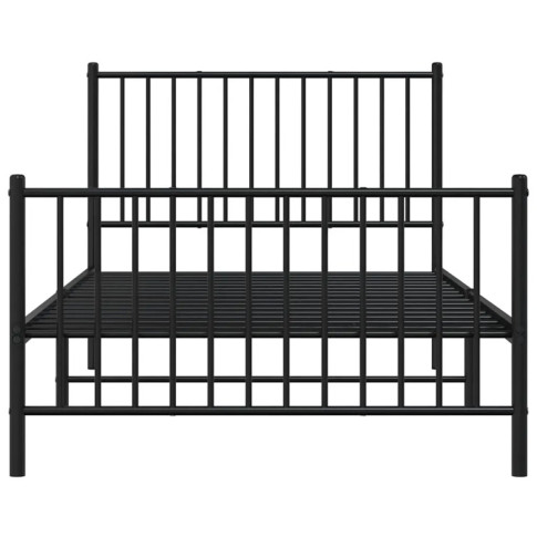 Czarne łóżko metalowe Romaxo