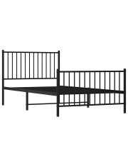 Czarne metalowe łóżko 100x200cm - Romaxo