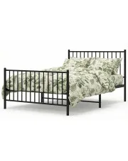 Czarne metalowe łóżko 100x200cm - Fiver w sklepie Edinos.pl