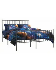 Czarne metalowe łóżko loftowe 120x200cm - Fiver w sklepie Edinos.pl