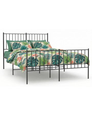 Czarne metalowe łózko małżeńskie 140x200cm - Fiver w sklepie Edinos.pl