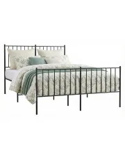 Czarne łóżko małżeńskie z metalu 160x200cm - Fiver w sklepie Edinos.pl