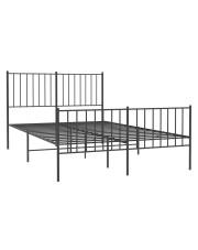 Czarne łóżko małżeńskie z metalu 160x200cm - Romaxo