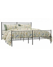 Czarne metalowe łóżko małżeńskie 200x200cm - Fiver w sklepie Edinos.pl