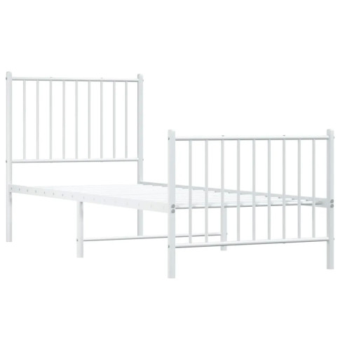 Białe metalowe łóżko pojedyncze Romaxo