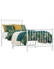 Białe pojedyncze łóżko metalowe 80x200 cm - Fiver w sklepie Edinos.pl