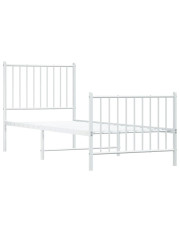 Białe metalowe łóżko pojedyncze 90x200 cm - Romaxo