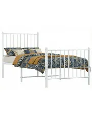 Pojedyncze metalowe łóżko w kolorze białym 90x200 cm - Fiver w sklepie Edinos.pl