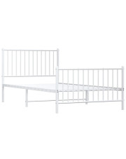Białe metalowe łóżko rustykalne 100x200 cm - Romaxo