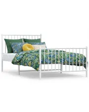 Białe metalowe łóżko rustykalne 100x200 cm - Fiver w sklepie Edinos.pl